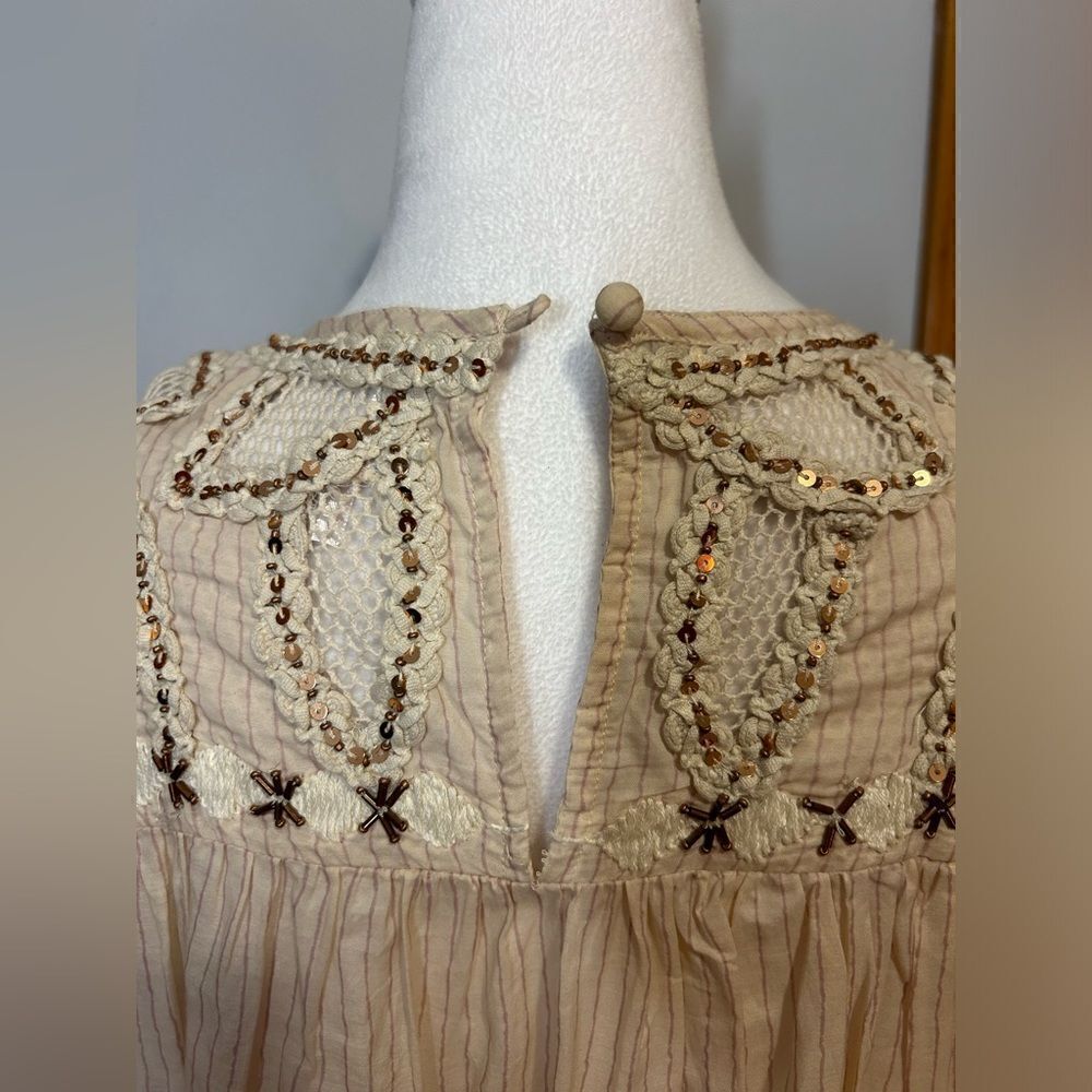 Free People sequin beaded embellished boho‎ top size S BIN I - Picture 7 of 12